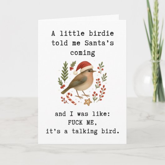 Grappige kerstkaart, brutale feestgroet kaart (Voorkant)