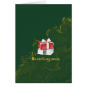 Grappige kerstkaart "Deze kaart is mijn cadeau" (Voorkant)
