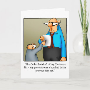 Grappige kerstkaart 'Eerste concept kerstwensenlij Feestdagen Kaart