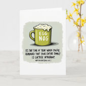 Grappige kerstkaart eggnog lactose intolerant kaart (Gele Bloem)