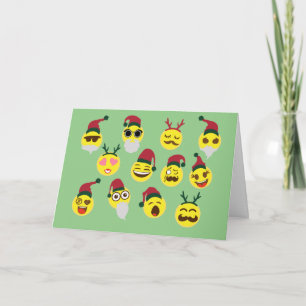 Grappige Kerstkaart Emojis Feestdagen Kaart