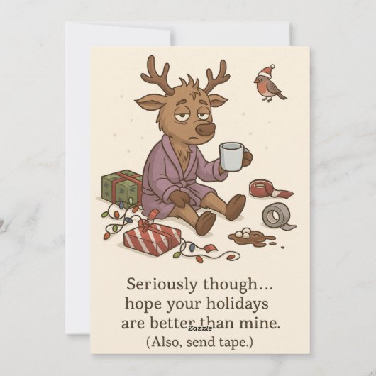 Grappige kerstkaart. feestdagenkaart (Achterkant)