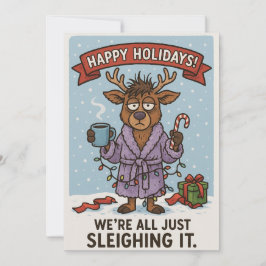 Grappige kerstkaart. feestdagenkaart