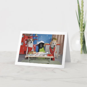 Grappige Kerstkaart, foto van 3 honden het bakken Feestdagen Kaart