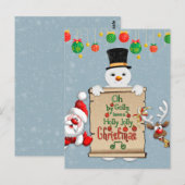 Grappige kerstkaart groet kerst ansichtkaart briefkaart (Voorkant / Achterkant)