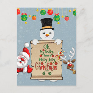 Grappige kerstkaart groet kerst ansichtkaart briefkaart
