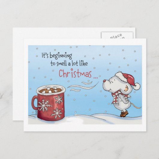 Grappige Kerstkaart - het begint a te ruiken Feestdagenkaart (Voorkant / Achterkant)