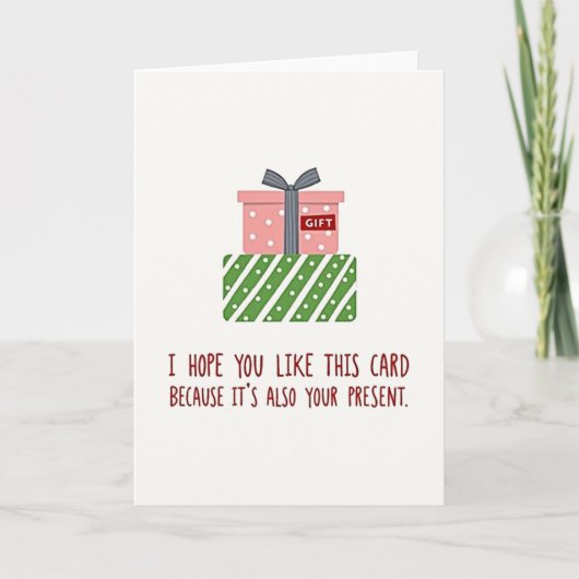 Grappige kerstkaart hoop dat je de kaart leuk vind (Voorkant)