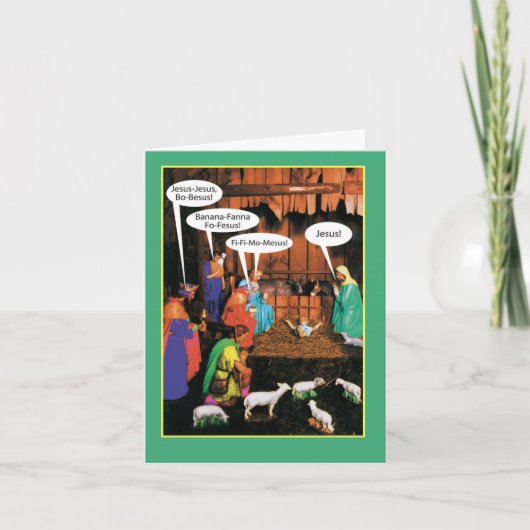 Grappige Kerstkaart - JezusBoBesus Kaart (Voorkant)