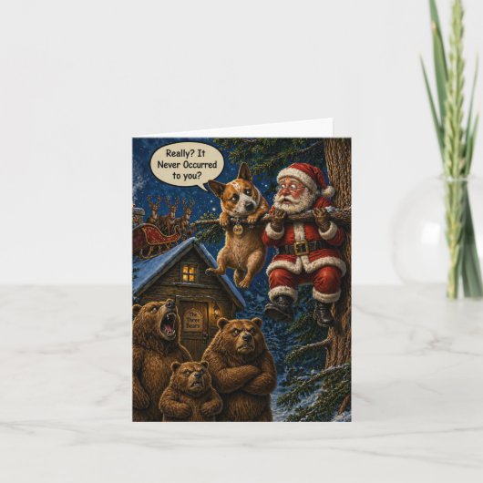 Grappige kerstkaart kaart (Voorkant)