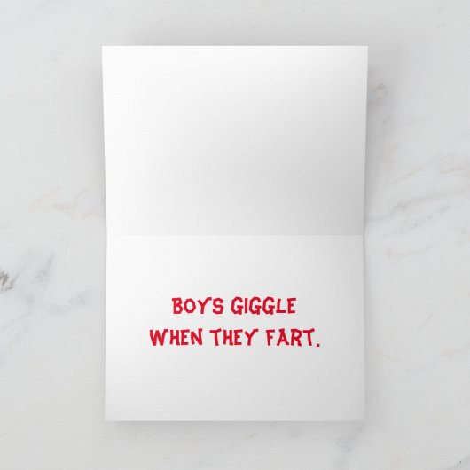 Grappige Kerstkaart Kaart (Binnen)