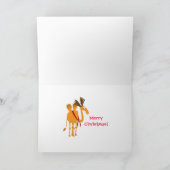 Grappige Kerstkaart - Kameel in het Kostuum van Feestdagen Kaart (Binnen)