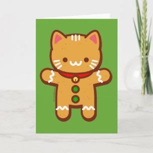 Grappige Kerstkaart - Kattenkoekje Kaart