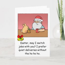 Grappige Kerstkaart: Kerstman die van baan wisselt Feestdagen Kaart