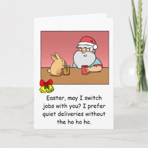 Grappige Kerstkaart: Kerstman die van baan wisselt Feestdagen Kaart