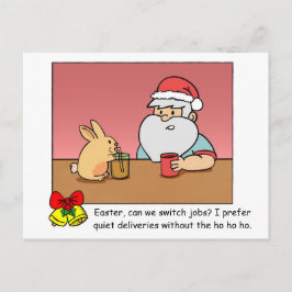 Grappige kerstkaart: Kerstman die van baan wisselt Feestdagenkaart
