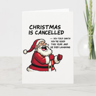 Grappige kerstkaart Kerstman lacht Kaart