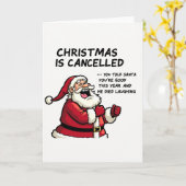 Grappige kerstkaart Kerstman lacht Kaart (Gele Bloem)
