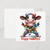 Grappige Kerstkaart met Highland Koe (Voorkant / Achterkant)