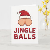 Grappige Kerstkaart met Jingle Balls Kaart (Gele Bloem)