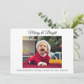 Grappige Kerstkaart Nieuwe Ouders Geboorteaankondi (Staand voorkant)