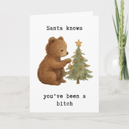 Grappige kerstkaart, onbeleefde kerstkaart, sarcas kaart (Voorkant)