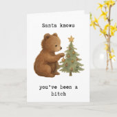 Grappige kerstkaart, onbeleefde kerstkaart, sarcas kaart (Gele Bloem)