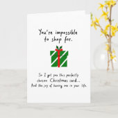 Grappige kerstkaart onmogelijk om voor te winkelen kaart (Gele Bloem)