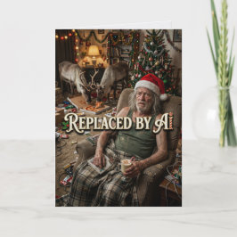 Grappige Kerstkaart Sinterklaas stopt AI-vervangin Kaart