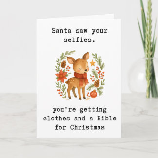 Grappige kerstkaart, Sinterklaas zag je selfies, o Kaart