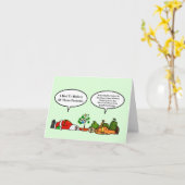 Grappige Kerstkaart Uitgeputte Kerstman Vuilnisman Kaart (Gele Bloem)