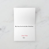 Grappige Kerstkaart van de Amerikaanse Grensdouane Kaart (Binnen)