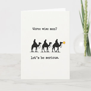 Grappige kerstkaart van de drie wijzen kaart
