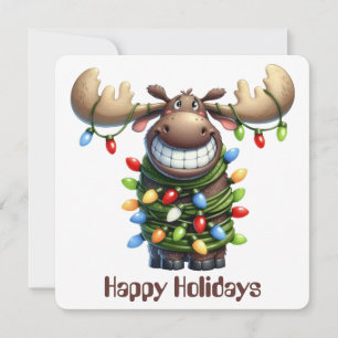 Grappige Kerstkaart van de Eland