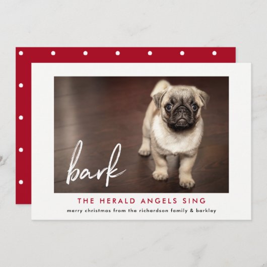 Grappige kerstkaart van de hond | Red (Voorkant / Achterkant)