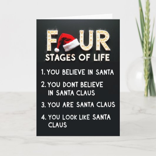 Grappige kerstkaart vier fasen van het Sint-leven Kaart (Voorkant)
