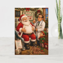Grappige kerstkaart voor artsenpraktijk cliëntenwa