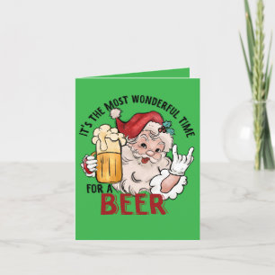 Grappige kerstkaart voor bierdrinker feestdagen kaart