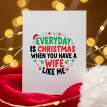 Grappige kerstkaart voor echtgenoot van echtgenote