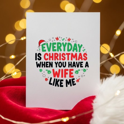 Grappige kerstkaart voor echtgenoot van echtgenote