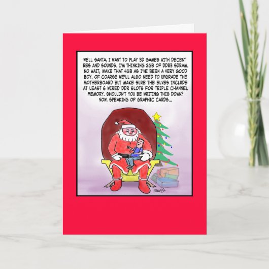 Grappige Kerstkaart voor Gamers Feestdagen Kaart (Voorkant)