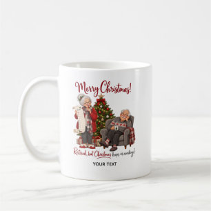 Grappige kerstkaart voor gepensioneerde stellen me koffiemok