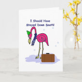 Grappige Kerstkaart Zou Zuiden Gebleven Zijn Kaart (Gele Bloem)