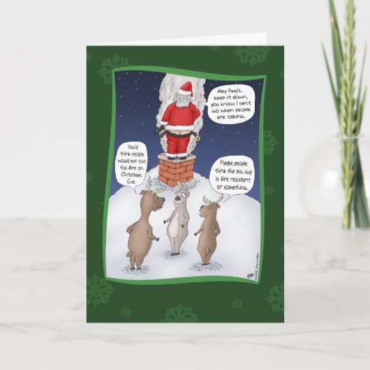 Grappige Kerstkaarten: Doof de Brand Feestdagen Kaart (Voorkant)