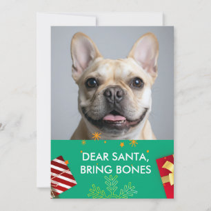 Grappige kerstkaarten – Gelukkige Franse Bulldog Feestdagenkaart