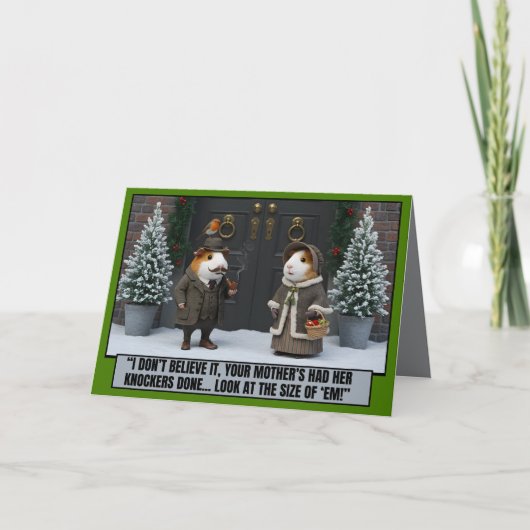 Grappige kerstkaarten in Victoriaanse stijl Kaart (Voorkant)