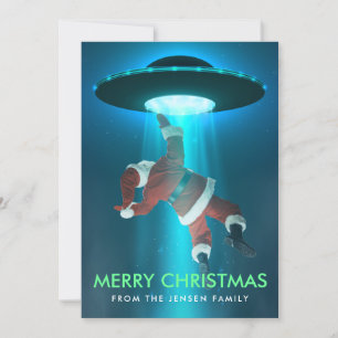 Grappige kerstkaarten   Kerstkaarten   Santa UFO Feestdagenkaart
