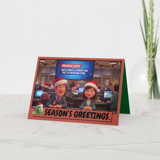 Grappige kerstkaarten met een Greta-thema. Kaart (Voorkant)