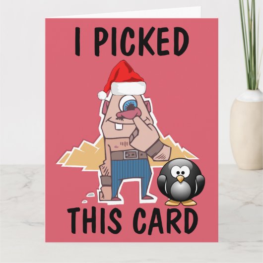 GRAPPIGE KERSTKAARTEN MET NEUS PULKEN KAART (Voorkant)