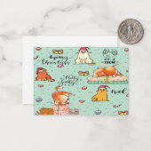 Grappige Kerstkaarten van Katten Notitiekaartje (Voorkant / Achterkant in situ)